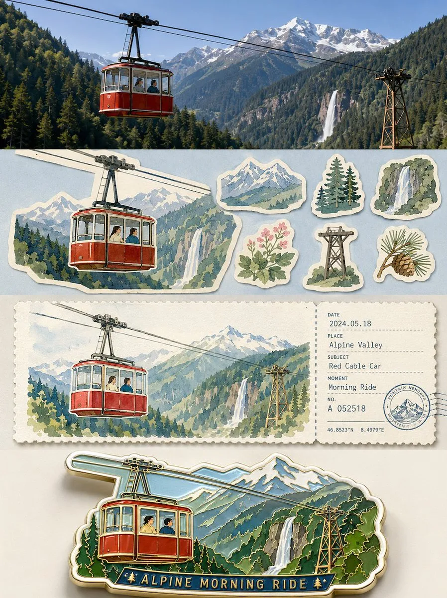 旅行记忆四层渐进海报